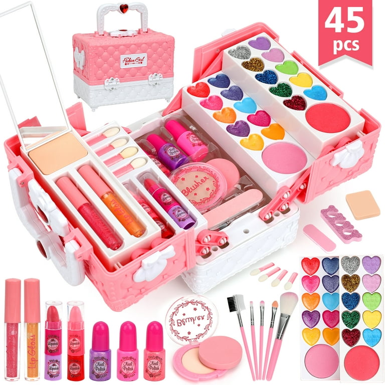 Kids Makeup Kit For Girls, Washable Girls Makeup Kit For Kids - Pink
