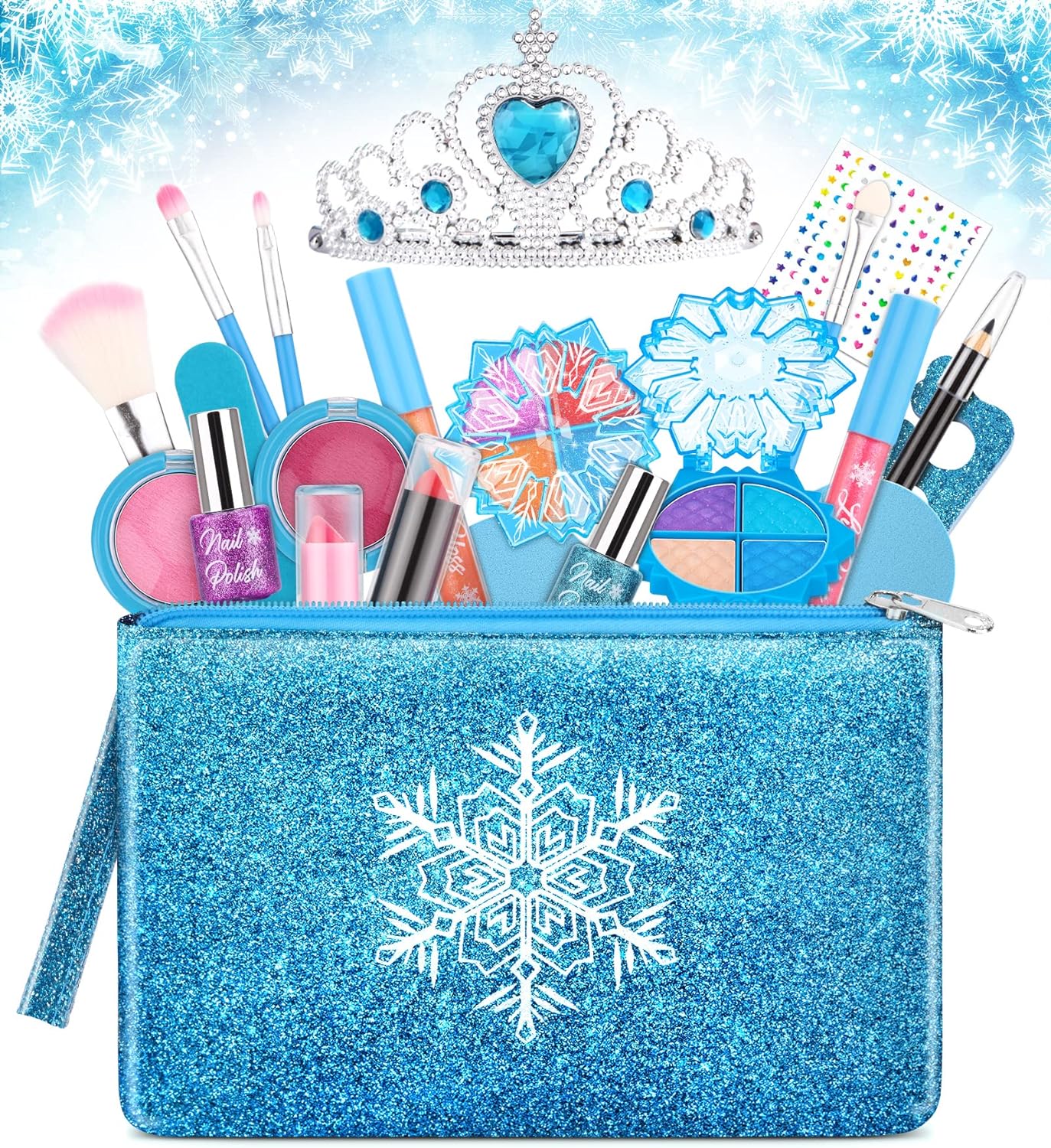 Kids Makeup Kit for Girls, Washable Real Makeup Set for Little Girls, Princess Frozen Toys for Girls Toys for 7 8 Year Old, Kids Play Makeup Starter Kit Cosmetic Beauty Set Frozen Makeup Set - image 1 of 3