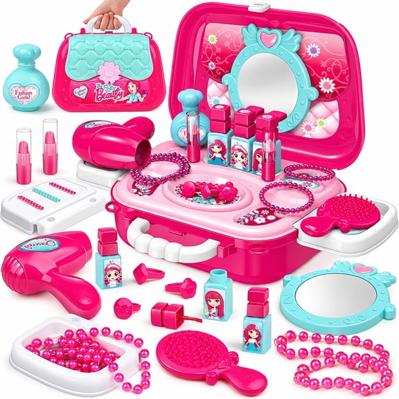 Kids Makeup Set for Little Girls, Play Makeup Kits for Toddler Girls, Toddler Toys for Girls 2 3 4 5 Year Old
