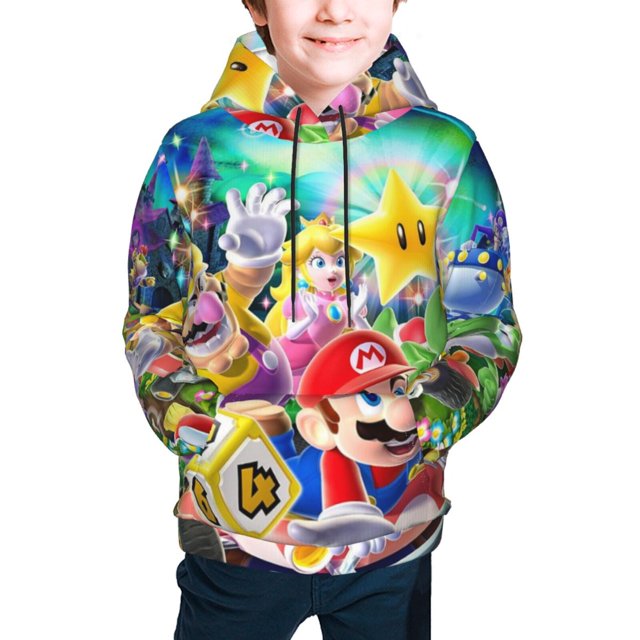 Kids Mario Hoodie Novelty 3d Printed Pullover Hooded Long Sleeve