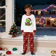 thumbnail image 1 of Kids Matching Christmas Pajamas Kids Christmas Dinosaur Pajamas Set Sleepwear Long Sleeve Crew Neck 2 Piece Sets Boys Pjs Red 2 Y-3 Y, 1 of 4