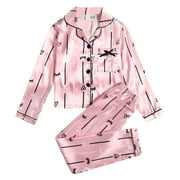 HUANGXIAAA Kids Matching Pajamas Kids Pjs Long Sleeve Easy Peasy Toddler Clothes Family Pajamas for Kid Girls 9 Years