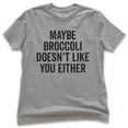thumbnail image 1 of Kids Maybe Broccoli Doesn't Like You Either T-shirt, Youth Kids Boy Girl T-Shirt, Funny Silly Picky Eater Vegan, Dark Heather Gray, Small, 1 of 4