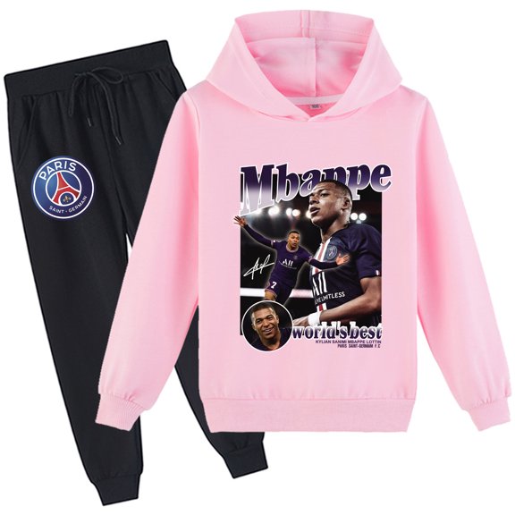 Kids Mbappé Pullover Hoodie and Sweatpants Sets Long Sleeve Tops Hooded Outfits for Boys Girls Clothing