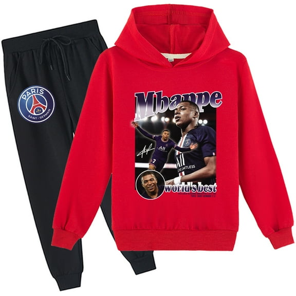 Kids Mbappé Pullover Hoodie and Sweatpants Sets Long Sleeve Tops Hooded Outfits for Boys Girls Clothing