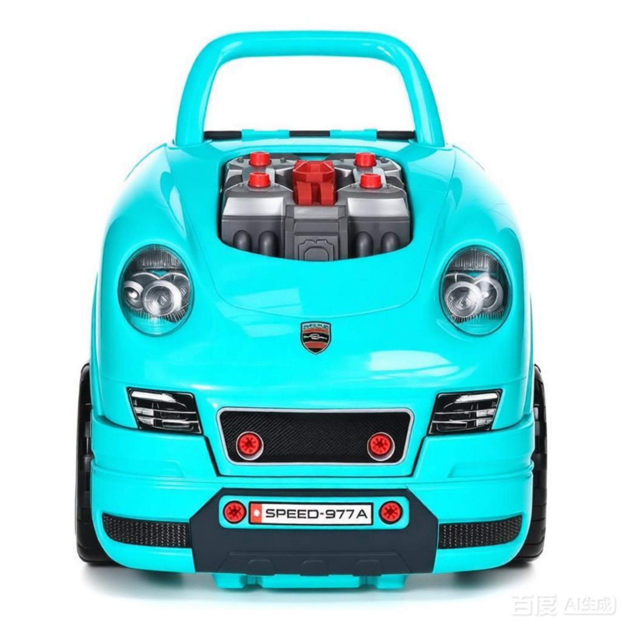 Kids Mechanic Truck Engine Toy Set, Interactive Car Service Play Set for Toddlers, Teal