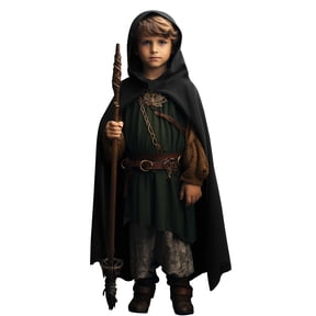 Kids Medieval Hooded Cloak, Renaissance Cape Robe for Boys, Halloween Ranger Wizard Elven Costume Cloak