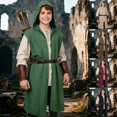thumbnail image 1 of Kids Medieval Hooded Tunic, Renaissance Ranger Costume Surcoat for Halloween LARP Dress Up, 1 of 7