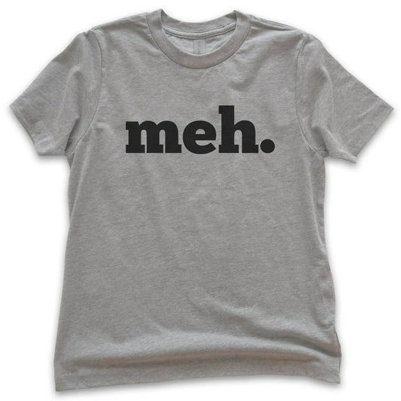 Kids Meh Shirt, Youth Kids Boy Girl T-Shirt, Geek Shirt, Nerd Shirt, Gamer Shirt, Gaming Shirt, Funny Sassy Tee, Dark Heather Gray, X-Large