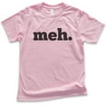 thumbnail image 1 of Kids Meh Shirt, Youth Kids Boy Girl T-Shirt, Geek Shirt, Nerd Shirt, Gamer Shirt, Gaming Shirt, Funny Sassy Tee, Light Pink, X-Small, 1 of 4