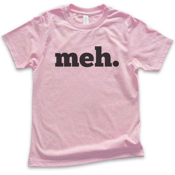 Kids Meh Shirt, Youth Kids Boy Girl T-Shirt, Geek Shirt, Nerd Shirt, Gamer Shirt, Gaming Shirt, Funny Sassy Tee, Light Pink, X-Small