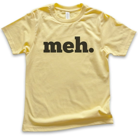 Kids Meh Shirt, Youth Kids Boy Girl T-Shirt, Geek Shirt, Nerd Shirt, Gamer Shirt, Gaming Shirt, Funny Sassy Tee, Yellow, Small