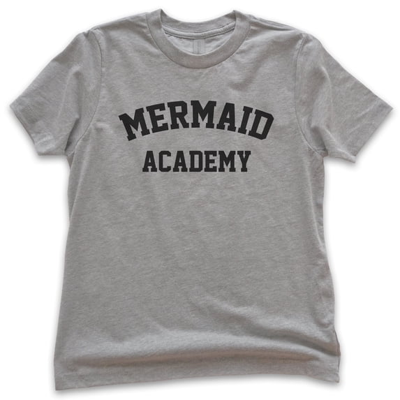 Kids Mermaid Academy T-Shirt, Youth Kids Girl T-Shirt, Summer Shirt, Mermaid T-shirt, Ocean Shirt, Beach Tshirt, Dark Heather Gray, Large