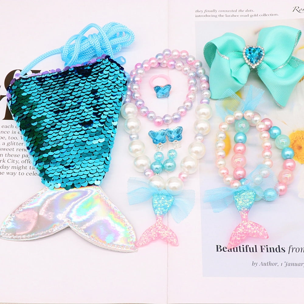 4PCS Toddler Jewelry Set, Little Girls Birthday Gift, Clip-on Earrings for Little  Girl, Mermaid Necklace, Unicorn Necklace, Girl Easter Gift 