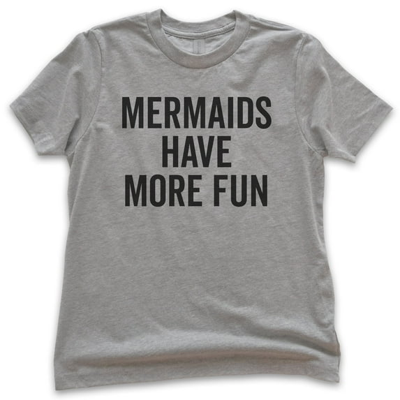 Kids Mermaids Have More Fun T-shirt, Youth Kids Girl T-Shirt, Summer Shirt, Mermaid T-shirt, Ocean Beach Swim T, Dark Heather Gray, Small