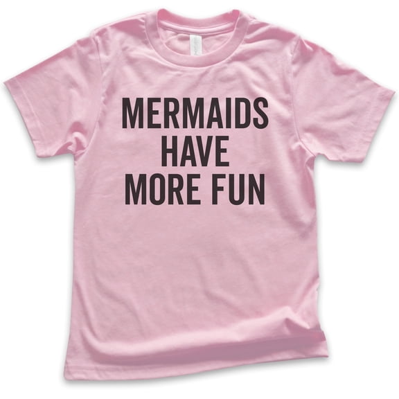 Kids Mermaids Have More Fun T-shirt, Youth Kids Girl T-Shirt, Summer Shirt, Mermaid T-shirt, Ocean Beach Swim T, Light Pink, Medium