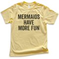 thumbnail image 1 of Kids Mermaids Have More Fun T-shirt, Youth Kids Girl T-Shirt, Summer Shirt, Mermaid T-shirt, Ocean Beach Swim T, Yellow, Large, 1 of 4