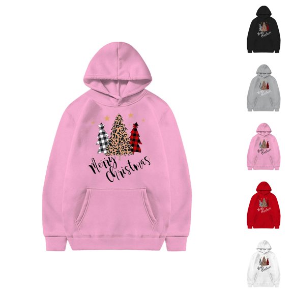 Kids Merry Christmas Hoodie 2025 Long Sleeve Holiday Graphic Hooded Sweatshirt with Pockets for Boy Girl Pullover Tops