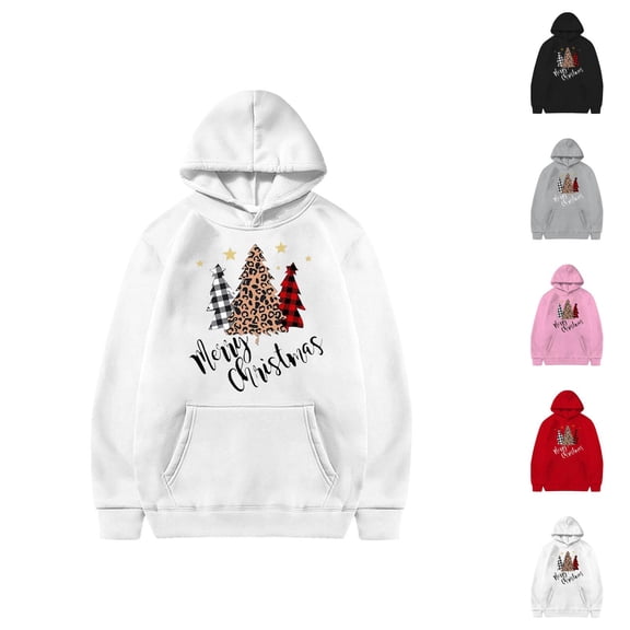 Kids Merry Christmas Hoodie 2025 Long Sleeve Holiday Graphic Hooded Sweatshirt with Pockets for Boy Girl Pullover Tops