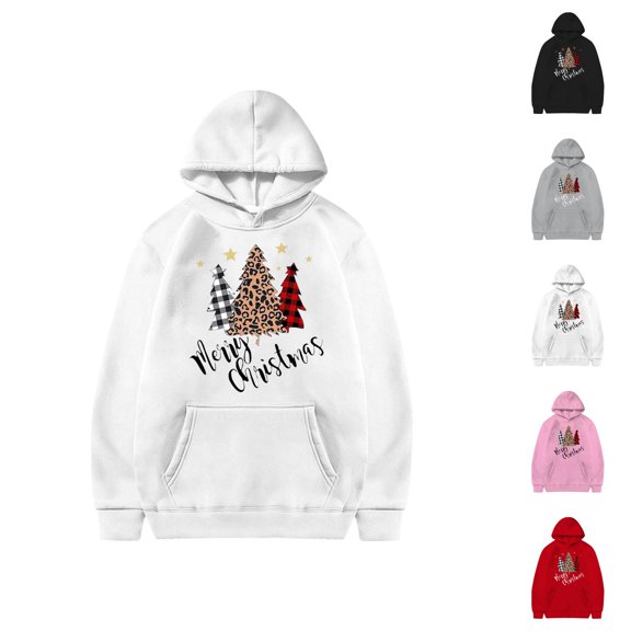 Kids Merry Christmas Hoodie Holiday Long Sleeve Graphic Hooded Sweatshirt with Pockets for Boy Girl Pullover Tops