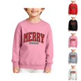thumbnail image 1 of Kids Merry Christmas Sweatshirt Long Sleeve Crewneck Pullover Letter Print Top 3-14 Years, 1 of 4