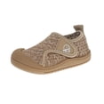 thumbnail image 1 of Kids Mesh First Walker Shoes, Easy On Off with Protective Toe Cap - Breathable Lightweight Non-Slip Sneakers, Khaki,Size 7, 1 of 9