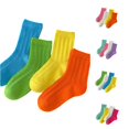 thumbnail image 1 of Kids Mesh Mid‑Calf Socks 3 Pairs Set, Boys Girls Spring Summer Thin Breathable Hollow‑Out Ribbed Crew Socks, Lightweight Casual Solid‑Color Children Socks for Daily School Wear, 1 of 3