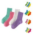 thumbnail image 1 of Kids Mesh Mid‑Calf Socks 3 Pairs Set, Boys Girls Spring Summer Thin Breathable Hollow‑Out Ribbed Crew Socks, Lightweight Casual Solid‑Color Children Socks for Daily School Wear, 1 of 4
