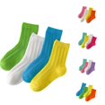 thumbnail image 1 of Kids Mesh Mid‑Calf Socks 3 Pairs Set, Boys Girls Spring Summer Thin Breathable Hollow‑Out Ribbed Crew Socks, Lightweight Casual Solid‑Color Children Socks for Daily School Wear, 1 of 3