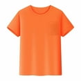 thumbnail image 1 of Kids Mesh T-Shirt with Pocket, Short Sleeve Crew Neck Plain Tee, Breathable Unisex Top for Play and Everyday Wear,Size:2-3 Years, 1 of 3