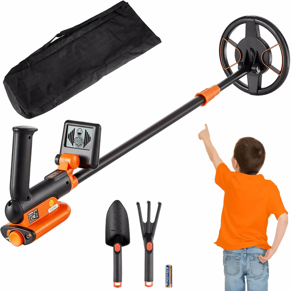 Kids Metal Detector, 6 Inch Waterproof Search Coil, Adjustable 25-37 Inch, LCD Display, Treasure Hunting Tool for Junior Youth Coin Finding