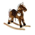 thumbnail image 1 of Kids Metal Plush Rocking Horse with Nursery Rhyme Music, Soothing & Entertaining Rocker for Boys & Girls, Dark Brown, 1 of 6