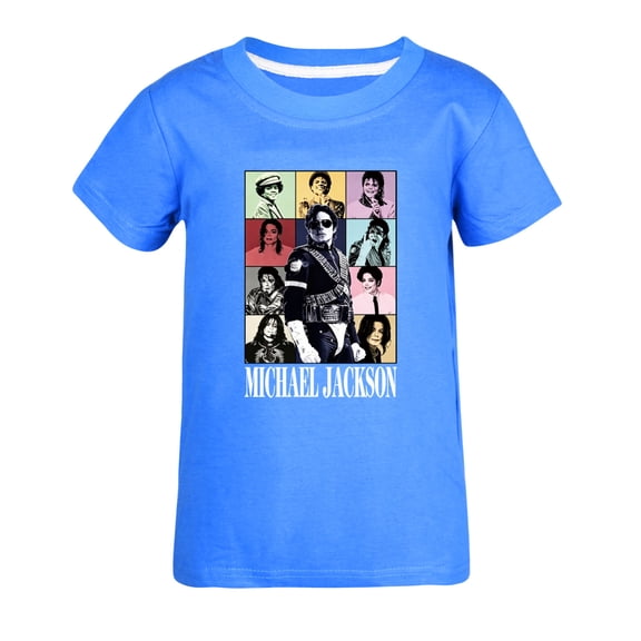 Kids Michael Graphic T-Shirt Boys Girls Pop Music Star Short Sleeve Casual Tee Tops Cotton Summer Shirts Christmas Gift
