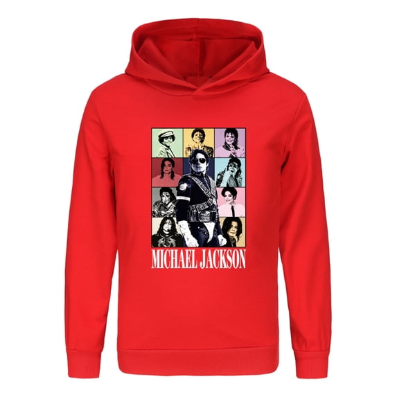 Kids Michael Hoodie Classic Pop Music Star Graphic Pullover Hooded Sweatshirt for Boys Girls Casual Long Sleeve Tops Christmas Gift
