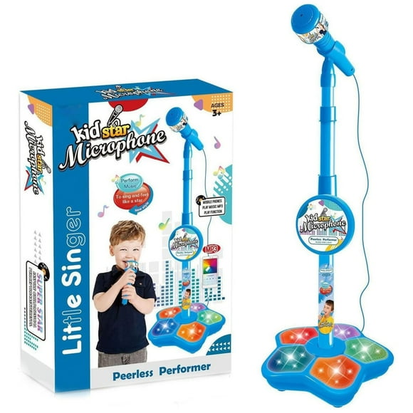 Kids Microphone Toy with Stand, Kids Microphone Stand Toy, Portable Children's Karaoke Electronic, Durables Party Karaokes Microphones Stand