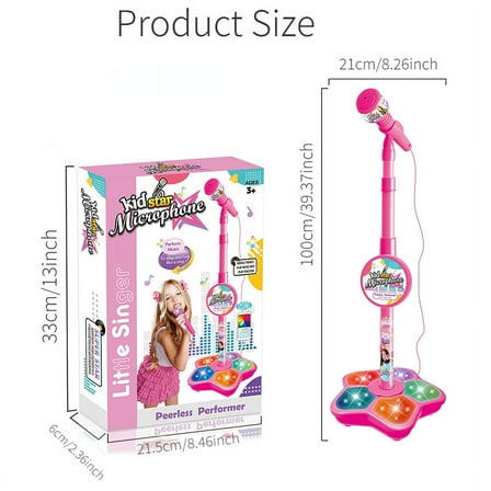 Kids Microphone with Stand Karaoke Song Music Instrument Toys Brain-Training Educational Toy Birthday Gift for Girl Boy Muti-ltem Party Favors Packs