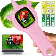 Kids Microscope, Mini Digital Microscope for Kids Educational Science Toys, Christmas Birthday Gifts for Age 8 Girls&Boys Pink