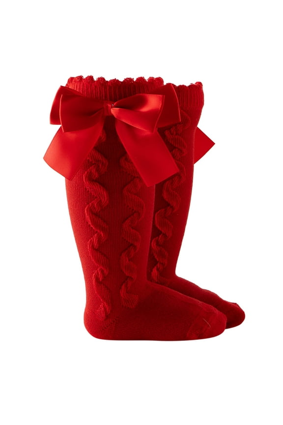 Boys Socks Girls Solid Knee-High Mid-Calf Length Princess Christmas Stockings Personalized