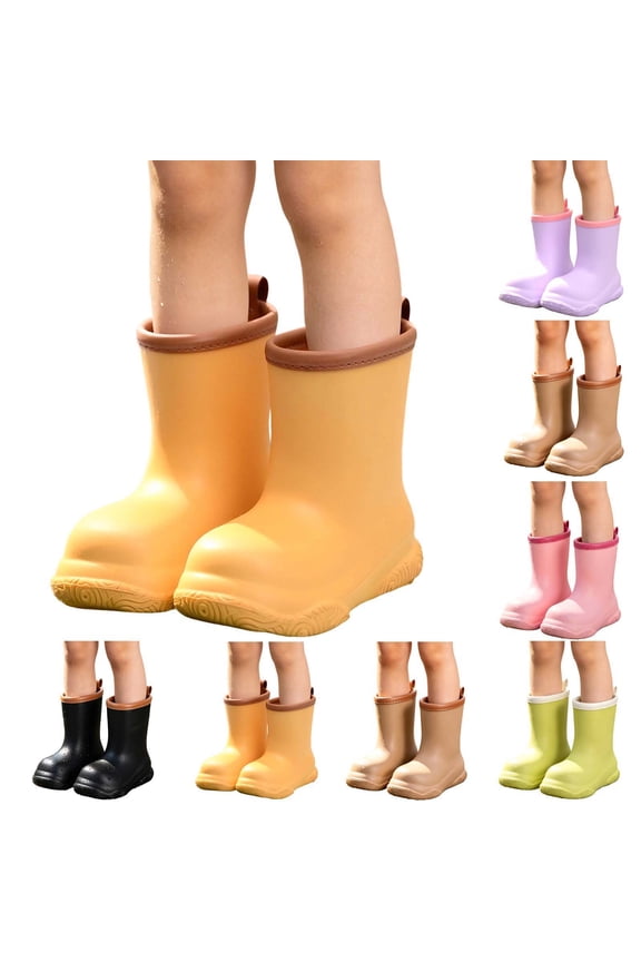 Kids' Mid Calf Rain Boots Waterproof Gardening Farm Outdoor Playing Footwear Size 2-9 Year