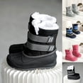 thumbnail image 1 of Kids Mid Calf Snow Boots Fleece Lined Winter Boots Hook and Loop Waterproof Outdoor Shoes Non Slip Sole for Cold Weather Activities, 1 of 3