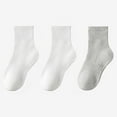 thumbnail image 1 of Kids Mid-Tube Socks 5 Pairs Boys Girls Soft Cotton Crew Ankle Socks Seamless Toe Dress Casual Sports Socks Thick Socks for Boy Dark Gray 3Y, 1 of 6