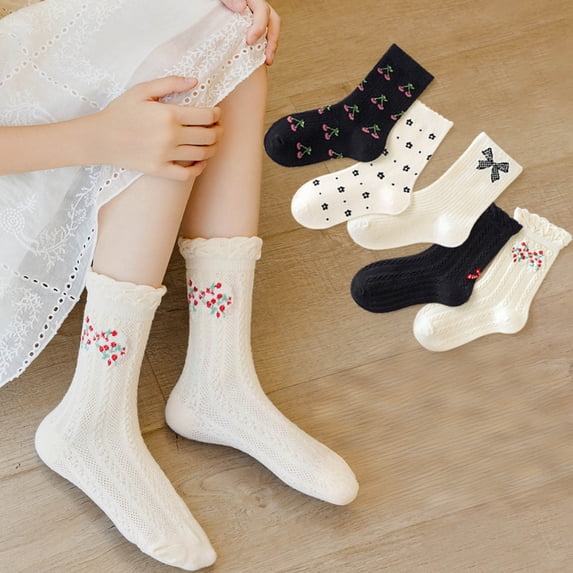 Kids Mid Tube Socks Korean Style Soft Non Slip Lightweight Flexible Long Sports Children Socks Fashion Casual Daily Outdoor Socks Boys Girls 1-12 Years Photography Party Holiday Gift