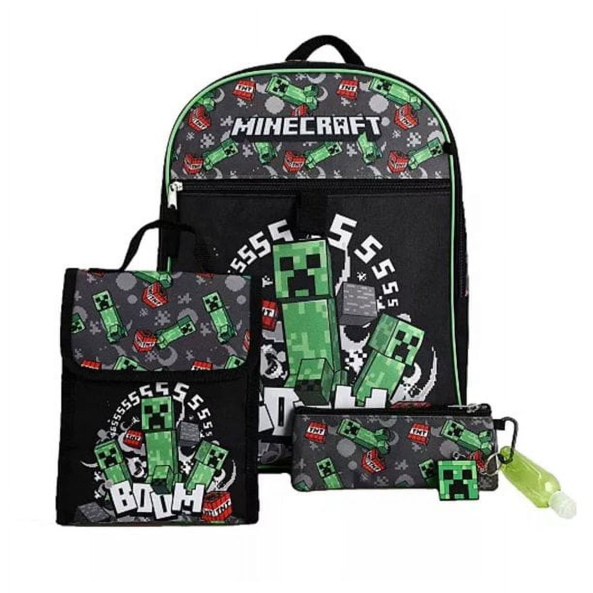 Kids Minecraft 6 Piece Backpack Set Full Size Backpack Insulated Lunchbox and More Walmart