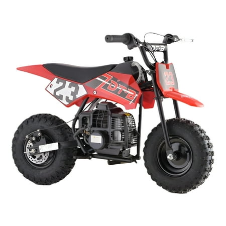 Kids Mini 50CC Gas Dirt Bike, 2 Stroke Ride on Bike with Off-Road Tire, Shocks, Pull Start, Oil Mixed Required, Support Up to 165lbs,Max Speed 20 MPH,Age 8+
