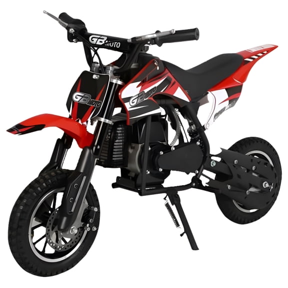 Kids Mini 50CC Gas Dirt Bike, 2 Stroke Ride on Bike with Off-Road Tire, Shocks, Pull Start, Oil Mixed Required, Support Up to 165lbs,Max Speed 20Mph, Age 8+