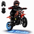 thumbnail image 1 of Kids Mini 39CC Gas Dirt Bike, 4 Stroke Ride on Bike with Off-Road Tire, Shocks, Pull Start,NO Oil Mixed Required, Support Up to 165lbs, 1 of 8