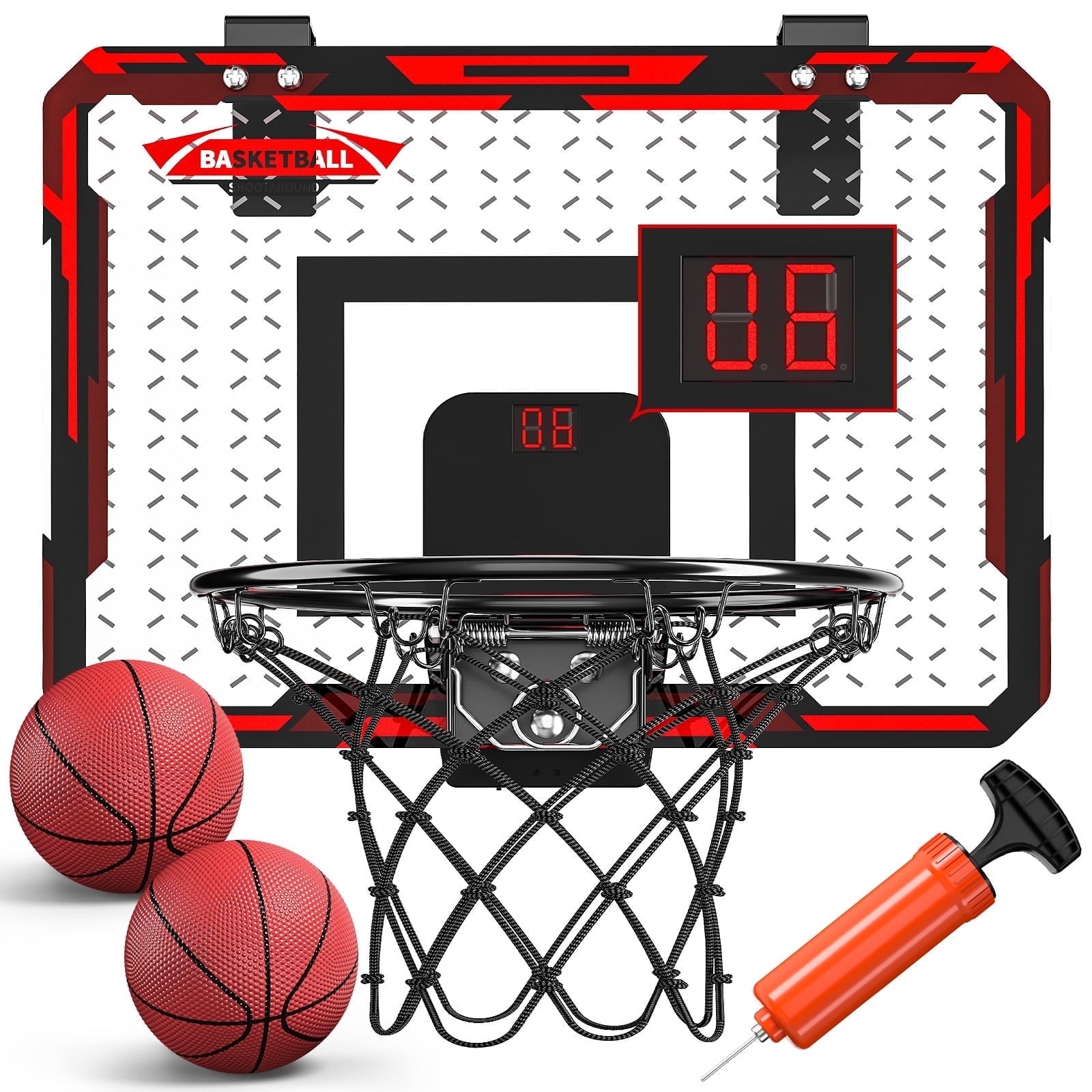 Dinosaur Planet Kids Indoor Basketball Hoop for 3-12 Years Old Boys Girls, Scoring over the Door Basketball Hoop Sports Set, Ball Toys Gifts for Kids Ages 3-12