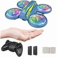 thumbnail image 1 of Kids Mini Drone RC Drone with Lights Drone Altitude Hold Headless Mode Stunt Drones Toys for 6-12 Kids - Blue, 1 of 1