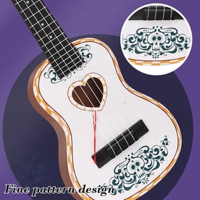 Kids Mini Guitar Toy, Musical Instrument Toy, 4-String Adjustable Tunable Plastic Guitar, Safe Smooth Edge Playable Instrument, Early Music Educational Learning Gift for Boys Girls 3+
