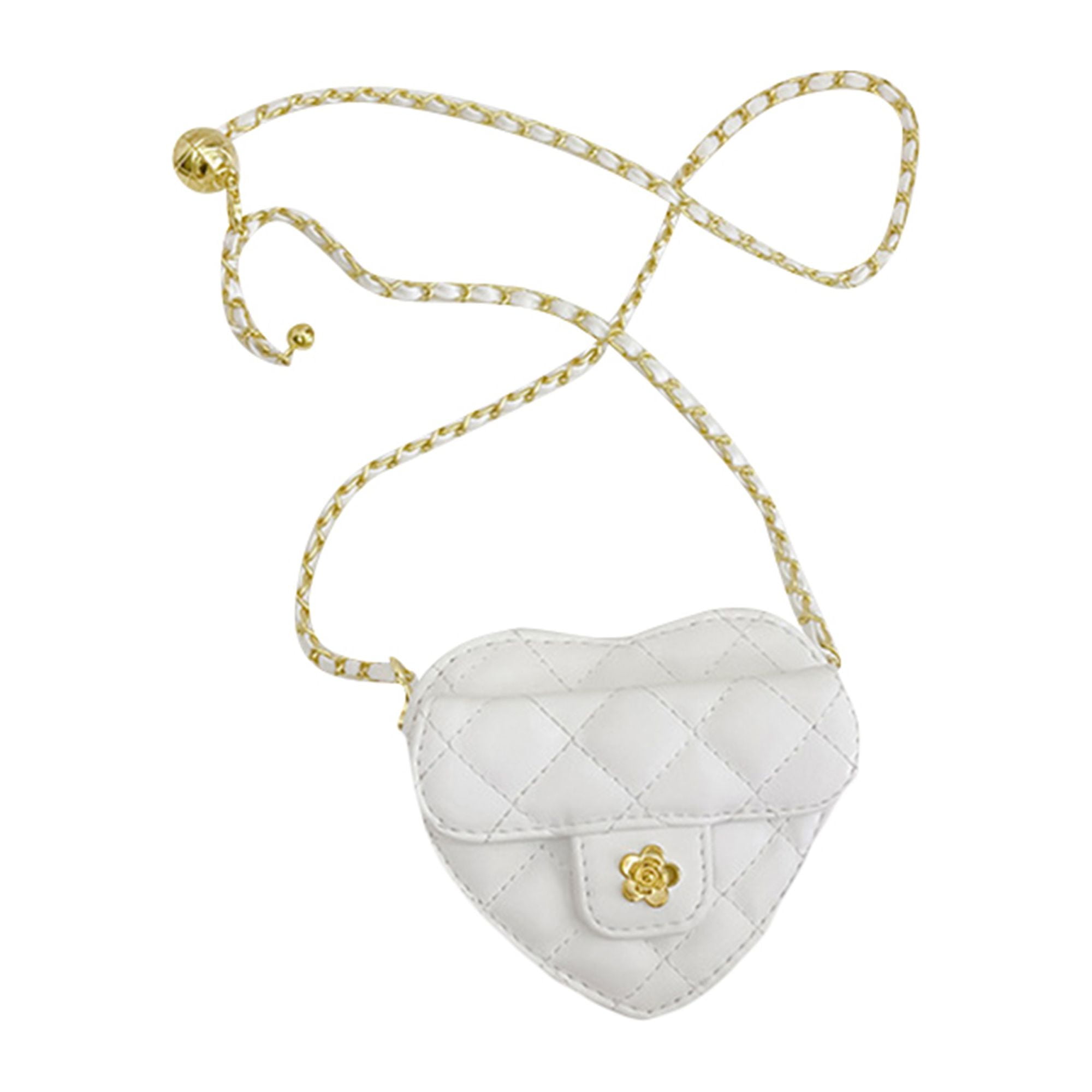 Kids Mini Heart Shaped Crossbody Bag Little Girls Chain Handbag PU